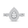 Thumbnail Image 3 of Multi-Diamond Center Pear Twist Engagement Ring 1/3 ct tw Round-cut 10K White Gold