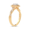 Thumbnail Image 1 of Multi-Diamond Center Pear Twist Engagement Ring 1/3 ct tw Round-cut 10K Yellow Gold