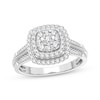 Thumbnail Image 1 of Multi-Diamond Center Cushion Engagement Ring 1/3 ct tw Round-cut 10K White Gold