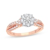 Thumbnail Image 1 of Multi-Diamond Center Round Engagement Ring 3/8 ct tw Round-cut 10K Rose Gold