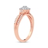 Thumbnail Image 2 of Multi-Diamond Center Round Engagement Ring 3/8 ct tw Round-cut 10K Rose Gold