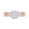 Thumbnail Image 3 of Multi-Diamond Center Round Engagement Ring 3/8 ct tw Round-cut 10K Rose Gold