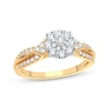 Thumbnail Image 1 of Multi-Diamond Center Round Engagement Ring 3/8 ct tw Round-cut 10K Yellow Gold