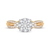 Thumbnail Image 3 of Multi-Diamond Center Round Engagement Ring 3/8 ct tw Round-cut 10K Yellow Gold