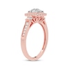 Thumbnail Image 2 of Multi-Diamond Center Cushion Engagement Ring 3/8 ct tw Round & Baguette-cut 10K Rose Gold