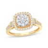 Thumbnail Image 1 of Now + Forever Multi-Diamond Center Cushion Engagement Ring 3/8 ct tw Round & Baguette-cut 10K Yellow Gold