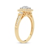 Thumbnail Image 2 of Now + Forever Multi-Diamond Center Cushion Engagement Ring 3/8 ct tw Round & Baguette-cut 10K Yellow Gold