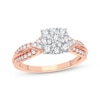 Thumbnail Image 1 of Multi-Diamond Center Engagement Ring 3/8 ct tw Round-cut 10K Rose Gold