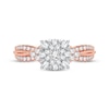 Thumbnail Image 3 of Multi-Diamond Center Engagement Ring 3/8 ct tw Round-cut 10K Rose Gold