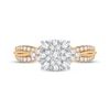 Thumbnail Image 2 of Multi-Diamond Center Engagement Ring 3/8 ct tw Round-cut 10K Yellow Gold