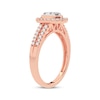 Thumbnail Image 2 of Now + Forever Multi-Diamond Center Oval Engagement Ring 3/8 ct tw Round-cut 10K Rose Gold