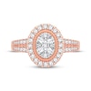 Thumbnail Image 3 of Now + Forever Multi-Diamond Center Oval Engagement Ring 3/8 ct tw Round-cut 10K Rose Gold