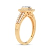 Thumbnail Image 2 of Multi-Diamond Center Oval Engagement Ring 3/8 ct tw Round-cut 10K Yellow Gold