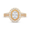 Thumbnail Image 3 of Multi-Diamond Center Oval Engagement Ring 3/8 ct tw Round-cut 10K Yellow Gold