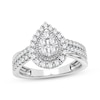 Thumbnail Image 1 of Multi-Diamond Center Pear Engagement Ring 1/2 ct tw Round-cut 10K White Gold