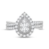 Thumbnail Image 3 of Multi-Diamond Center Pear Engagement Ring 1/2 ct tw Round-cut 10K White Gold