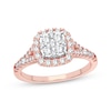 Thumbnail Image 1 of Multi-Diamond Center Split Shank Engagement Ring 3/8 ct tw Round-cut 10K Rose Gold