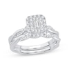 Thumbnail Image 1 of Now + Forever Diamond Bridal Set 3/8 ct tw Emerald & Round-cut 10K White Gold