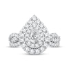 Thumbnail Image 3 of Diamond Bridal Set 3/4 ct tw Pear & Round-cut 10K White Gold