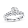 Thumbnail Image 1 of Diamond Halo Bridal Set 1/2 ct tw Oval & Round-cut 10K White Gold