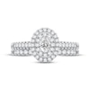 Thumbnail Image 3 of Diamond Halo Bridal Set 1/2 ct tw Oval & Round-cut 10K White Gold