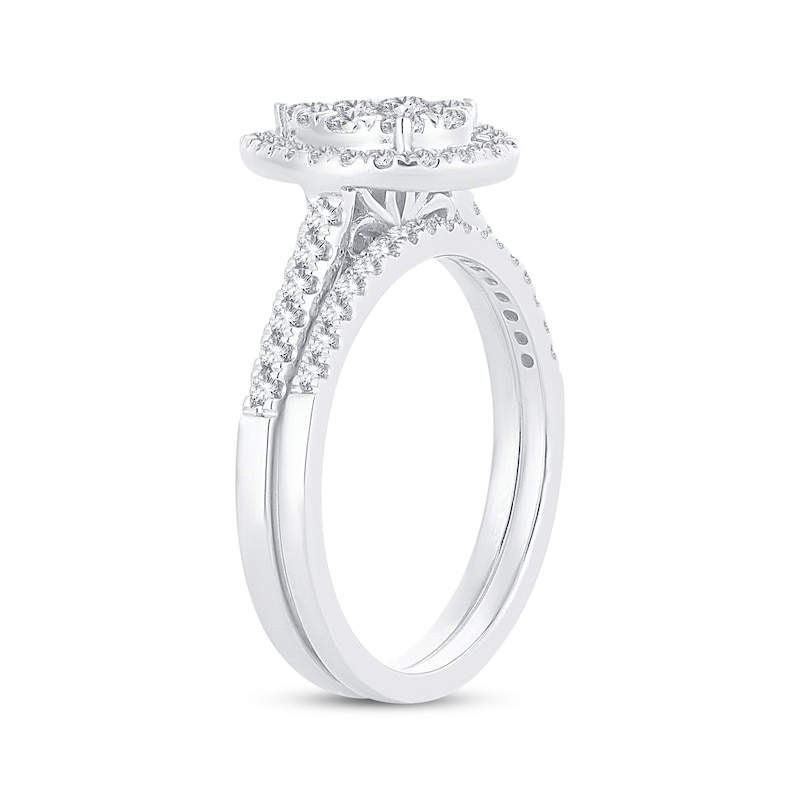 Diamond Bridal Set 5/8 ct tw Round-cut 10K White Gold