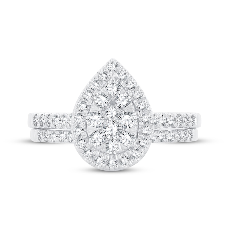 Diamond Bridal Set 5/8 ct tw Round-cut 10K White Gold