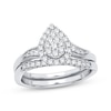 Thumbnail Image 0 of Multi-Diamond Center Pear Bridal Set 3/8 ct tw Round-cut 10K White Gold