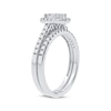 Thumbnail Image 2 of Multi-Diamond Center Oval Frame Bridal Set 3/8 ct tw 10K White Gold