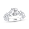 Thumbnail Image 0 of Multi-Diamond Center Bridal Set 1/2 ct tw Princess & Round-cut 10K White Gold