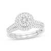 Thumbnail Image 1 of Diamond Halo Bridal Set 5/8 ct tw Round-cut 10K White Gold