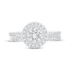 Thumbnail Image 3 of Diamond Halo Bridal Set 5/8 ct tw Round-cut 10K White Gold