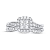 Thumbnail Image 3 of Multi-Diamond Center Bridal Set 3/8 ct tw Round-cut 10K White Gold