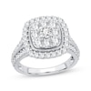 Thumbnail Image 1 of Multi-Diamond Center Cushion Frame Engagement Ring 1-1/2 ct tw 10K White Gold