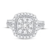 Thumbnail Image 3 of Multi-Diamond Center Cushion Frame Engagement Ring 1-1/2 ct tw 10K White Gold