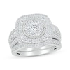 Thumbnail Image 1 of Now + Forever Multi-Diamond Center Cushion Frame Bridal Set 1-1/2 ct tw 10K White Gold