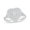 Thumbnail Image 3 of Now + Forever Multi-Diamond Center Heart Twist Bridal Set 1-1/5 ct tw 10K White Gold