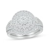 Thumbnail Image 0 of Multi-Diamond Center Triple Halo Bridal Set 1-1/2 ct tw 10K White Gold