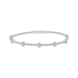 Diamond Station Bangle Bracelet 1/2 ct tw 14K White Gold