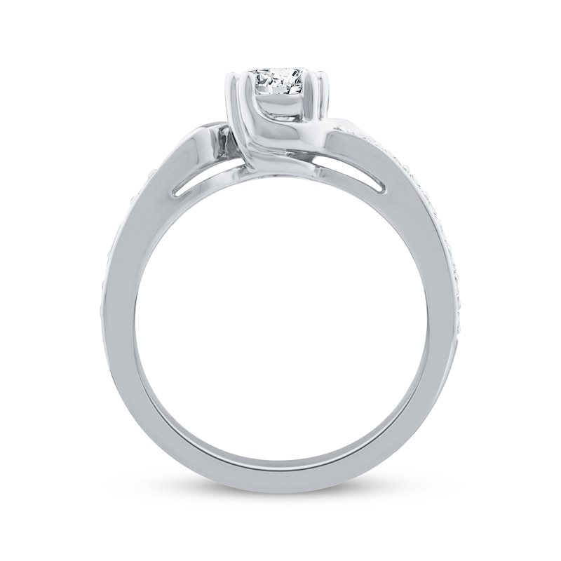 Main Image 3 of Round-Cut Diamond Engagement Ring 1-1/4 ct tw 14K White Gold