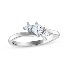 Memories Moments Magic Princess-Cut Diamond Three-Stone Engagement Ring 1/2 ct tw 14K White Gold