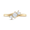 Thumbnail Image 3 of Memories Moments Magic Princess-Cut Diamond Three-Stone Engagement Ring 1/2 ct tw 14K Yellow Gold