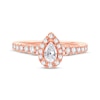 Thumbnail Image 3 of Pear-Shaped & Round-Cut Diamond Engagement Ring 3/4 ct tw 14K Rose Gold