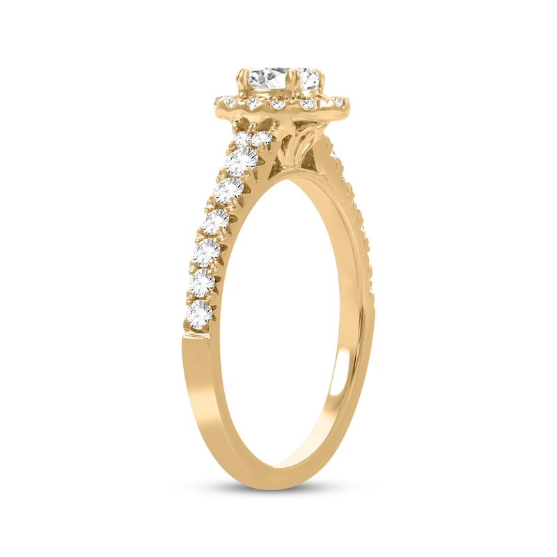 Main Image 2 of Oval & Round-Cut Diamond Engagement Ring 3/4 ct tw 14K Yellow Gold