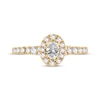 Thumbnail Image 3 of Oval & Round-Cut Diamond Engagement Ring 3/4 ct tw 14K Yellow Gold