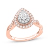 Thumbnail Image 1 of Pear-Shaped & Round-Cut Diamond Engagement Ring 5/8 ct tw 14K Rose Gold