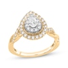 Thumbnail Image 1 of Pear-Shaped & Round-Cut Diamond Engagement Ring 5/8 ct tw 14K Yellow Gold