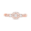 Thumbnail Image 3 of Now + Forever Princess & Round-Cut Diamond Three-Stone Engagement Ring 1/2 ct tw 14K Rose Gold