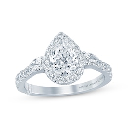 Monique Lhuillier Bliss Pear-Shaped Diamond Engagement Ring 1-3/4 ct tw 18K White Gold