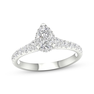 1/3ct Pear Shaped Diamond Double Halo Complete Engagement Ring - DHPS.30-W  - MK Diamonds & Jewelry